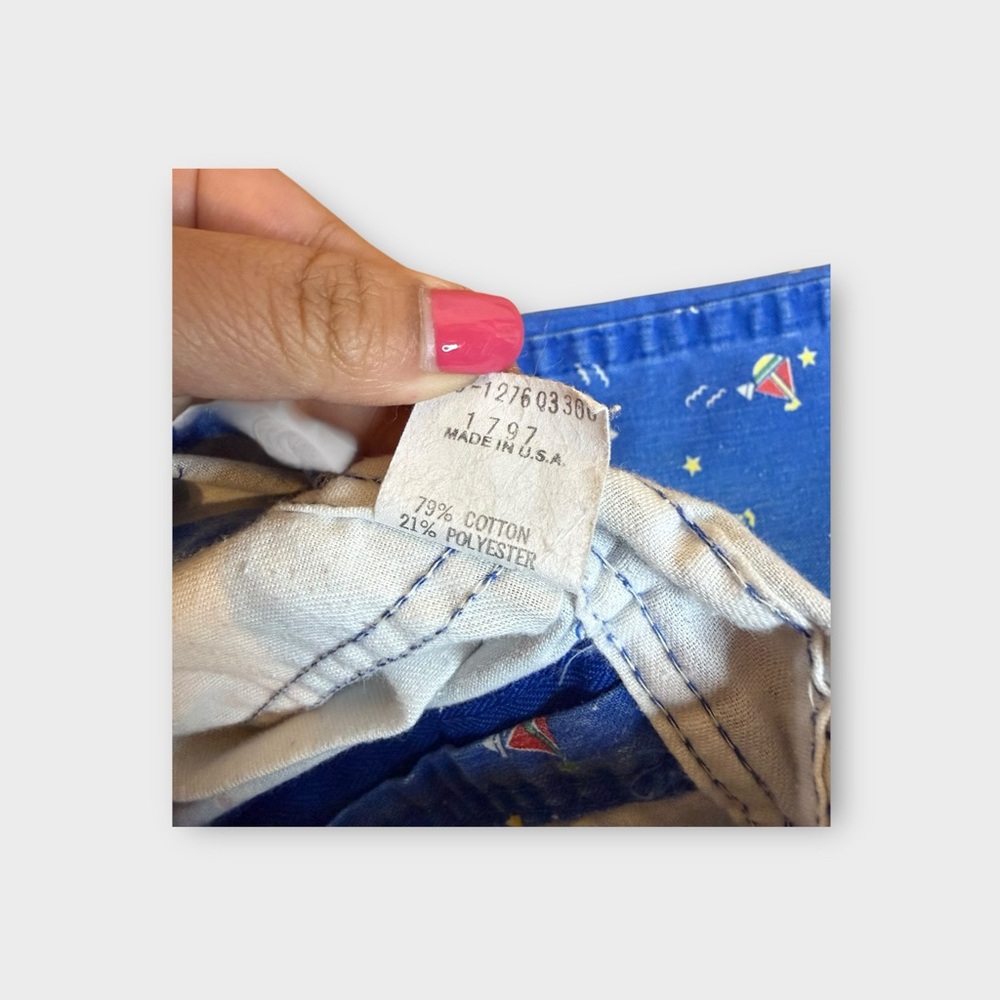 OshKosh B’gosh Vintage Boat Wave Pattern Blue Overalls - Picture 7 of 7